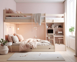 peach coloured walls