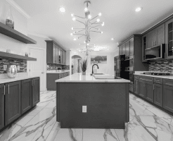 black and white kitchen cabinet