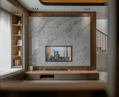 L shaped showcase designs