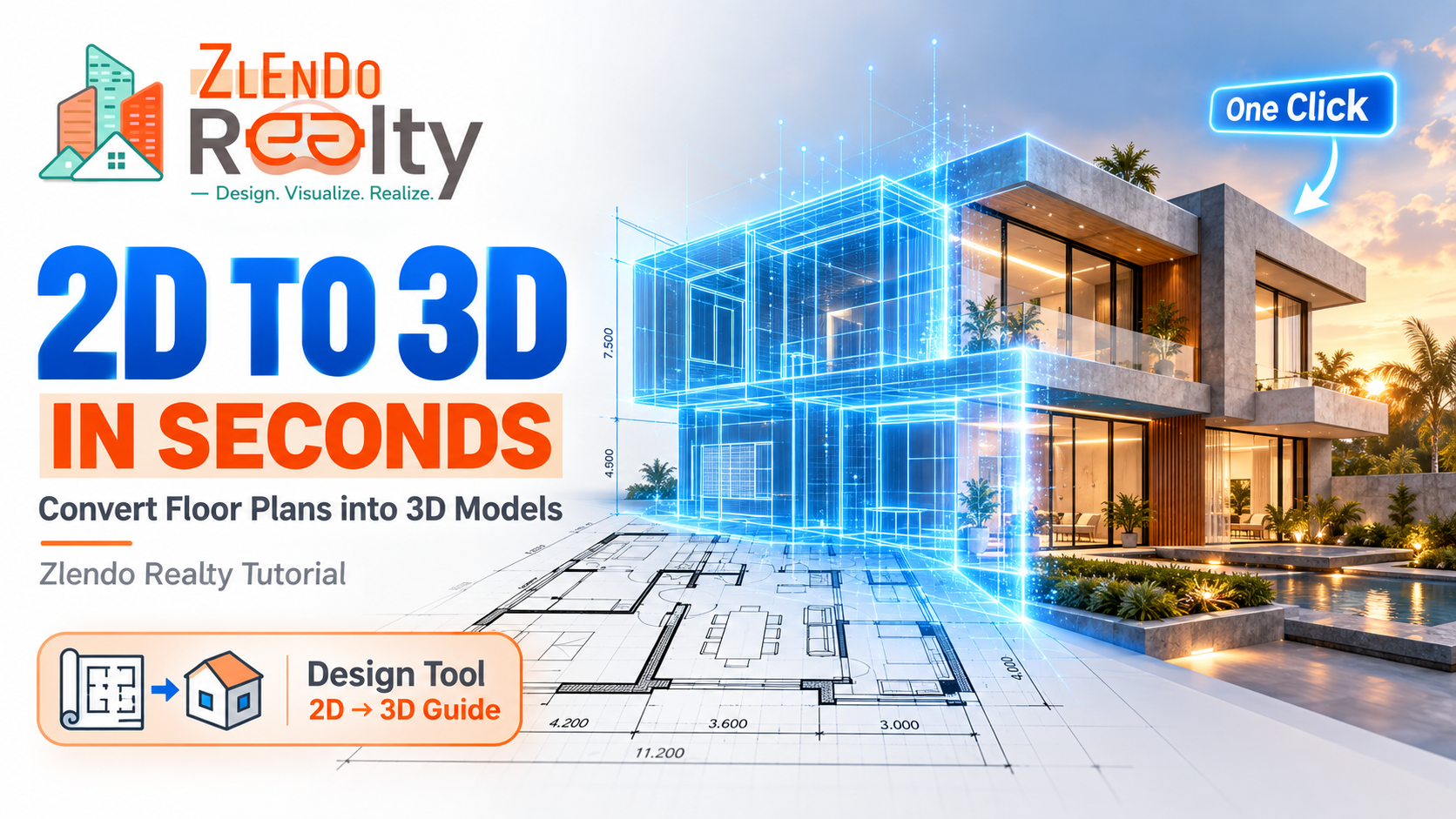 Convert 2D Floor Plans to 3D in Seconds | Zlendo Realty Tutorial